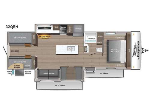 Jay Feather 32QBH Floorplan Image