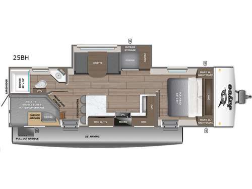Jay Feather 25BH Floorplan Image