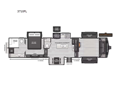 Alpine 3710FL Floorplan Image