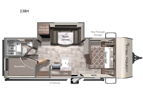 Aspen Trail LE 23BH Floorplan Image