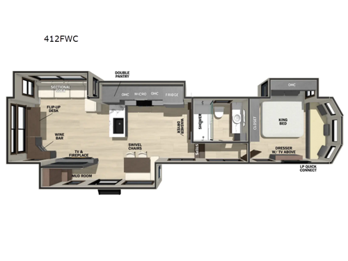 Cedar Creek Cottage 412FWC Floorplan