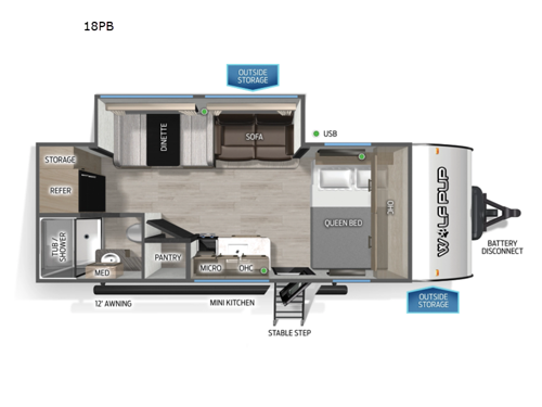Cherokee Wolf Pup 18PB Floorplan
