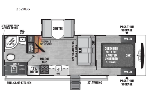 Freedom Express Ultra Lite 252RBS Floorplan Image
