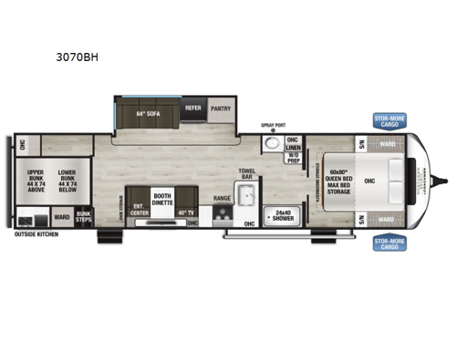 Northern Spirit Ultra Lite 3070BH Floorplan Image