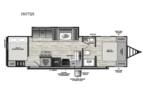 Clipper 6K Series 282TQS Floorplan Image