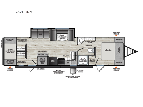 Clipper 6K Series 282DORM Floorplan Image