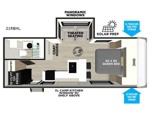 Salem Hemisphere Hyper-Lyte 21RBHL Floorplan Image