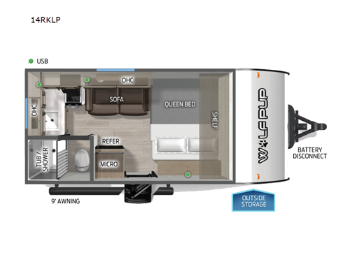 Cherokee Wolf Pup 14RKLP Floorplan