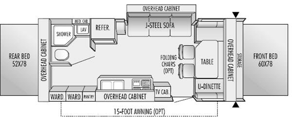 Floorplan - 2003 Jayco Kiwi 23 B