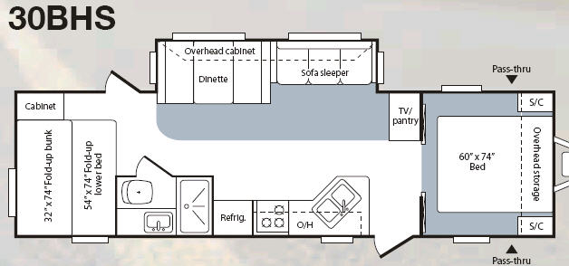 Floorplan - 2008 Keystone RV Hornet 30BHS