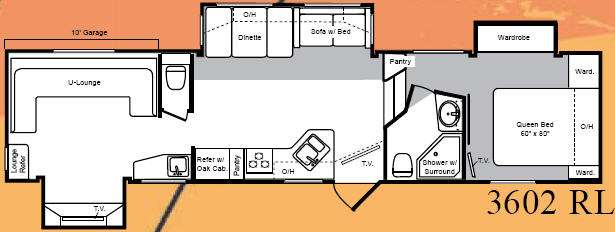 Floorplan - 2008 Keystone RV Raptor 3602RL