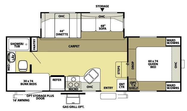 Floorplan - 2008 Forest River RV Salem LE 24BHSS