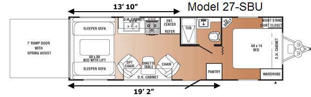 Used 2008 Palomino Puma Unleashed 27 SBU Toy Hauler Travel Trailer