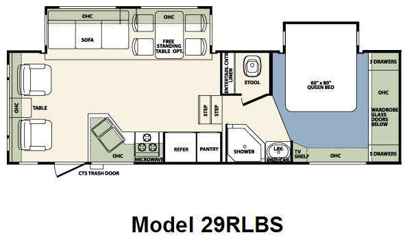 Floorplan - 2009 Forest River RV Wildcat 29RLBS