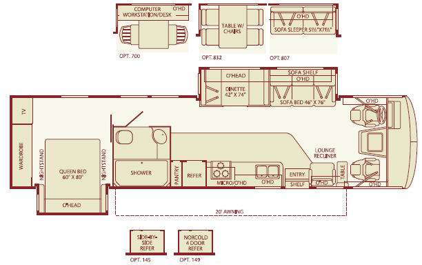 Floorplan - 2005 Fleetwood RV Bounder 36Z