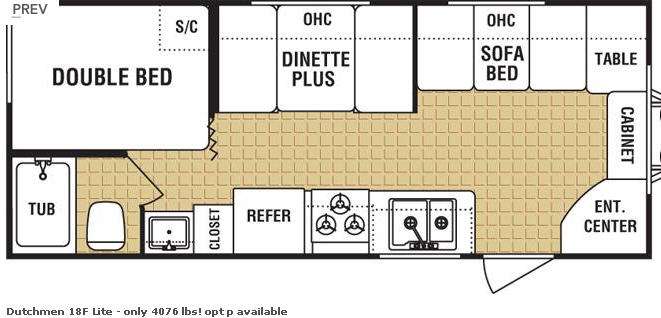 Floorplan - 2009 Dutchmen RV Dutchmen 18F Lite