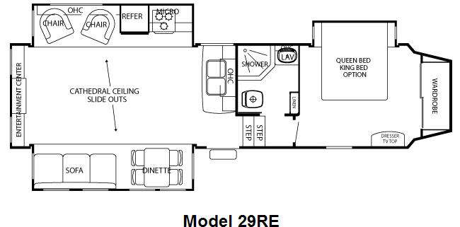 Floorplan - 2010 Forest River RV Cedar Creek Silverback 29RE
