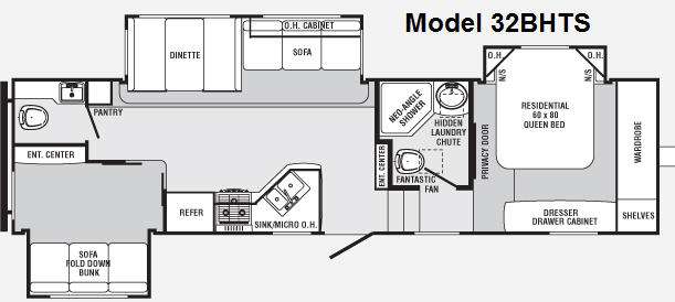 Floorplan - 2011 Palomino Sabre 32BHTS