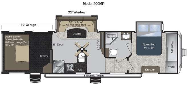 Floorplan - 2011 Keystone RV Raptor 300MP