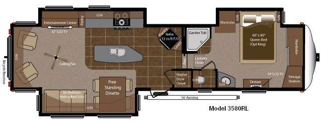 Floorplan - 2011 Keystone RV Montana 3580 RL