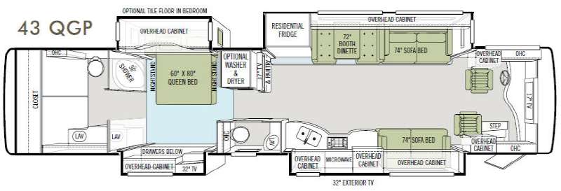 Floorplan - 2011 Tiffin Motorhomes Allegro Bus 43 QGP