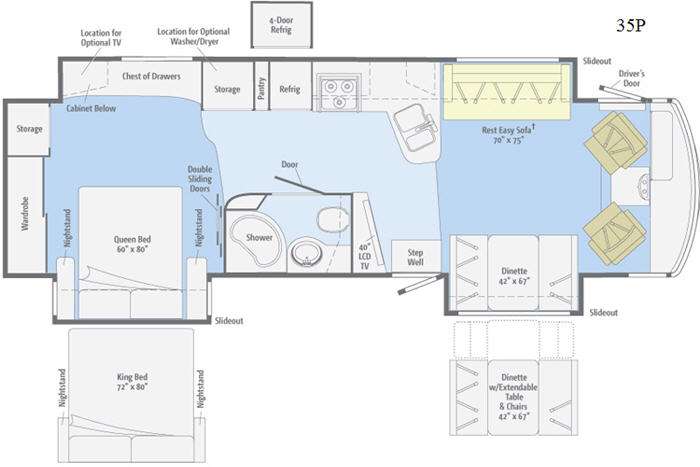 Floorplan - 2011 Winnebago Adventurer 35P