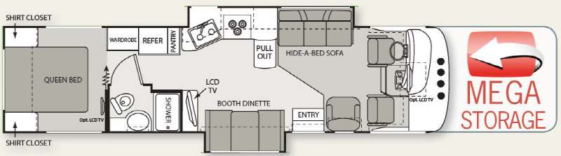 Floorplan - 2011 Thor Motor Coach Hurricane 33T