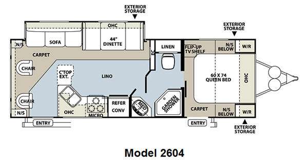 Floorplan - 2012 Forest River RV Rockwood Ultra Lite 2604