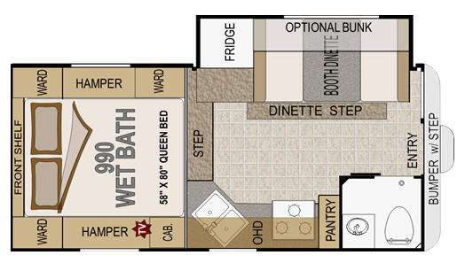Floorplan - 2012 Northwood Arctic Fox Camper 990 Wet Bath