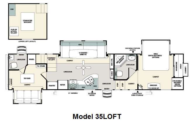 Floorplan - 2011 Forest River RV Sandpiper 35LOFT