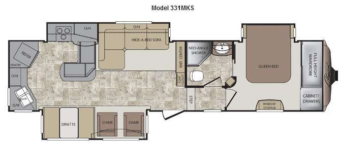 Floorplan - 2012 Keystone RV Cougar 331MKS