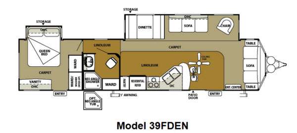 Used 2013 Forest River RV Wildwood DLX 39FDEN Destination Trailer