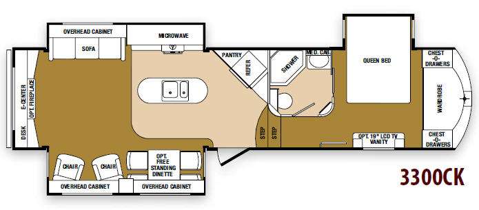 Floorplan - 2013 SunnyBrook Raven 3300CK