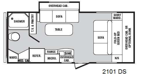Floorplan - 2013 Winnebago Industries Towables Minnie 2101 DS