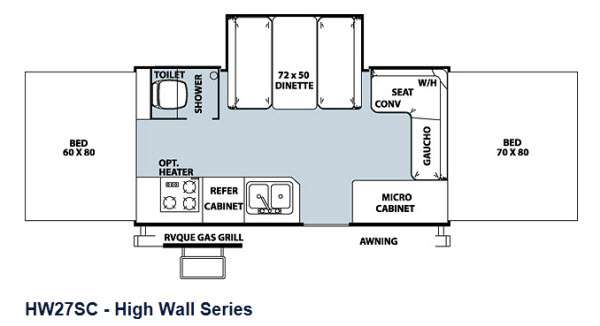 Floorplan - 2013 Forest River RV Flagstaff High Wall HW27SC