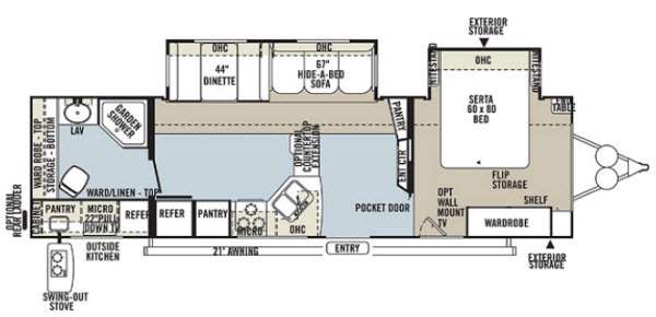 Floorplan - 2013 Forest River RV Rockwood Signature Ultra Lite 8293RKBS