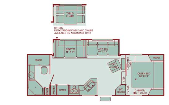 Floorplan - 2005 Fleetwood RV Wilderness 275CKS