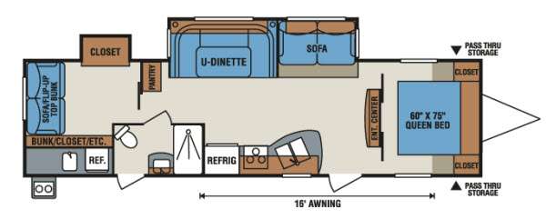 Floorplan - 2013 KZ Spree 327BHS