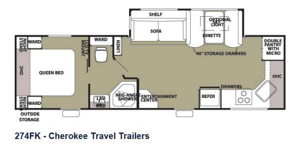 Floorplan - 2014 Forest River RV Cherokee 274FK