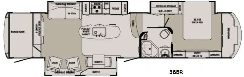 Floorplan - 2014 Redwood RV Redwood 38BR