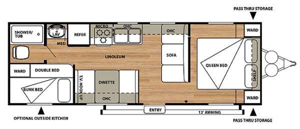 Floorplan - 2014 Forest River RV Salem Cruise Lite 261BHXL