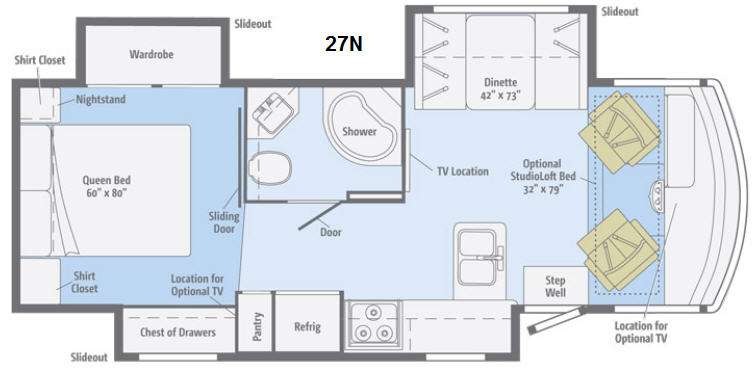 Floorplan - 2014 Itasca Sunstar 27N