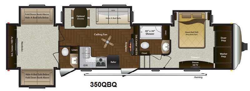 Floorplan - 2014 Keystone RV Mountaineer 350DBQ