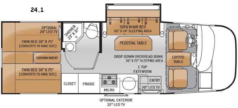 Floorplan - 2015 Thor Motor Coach Axis 24 1