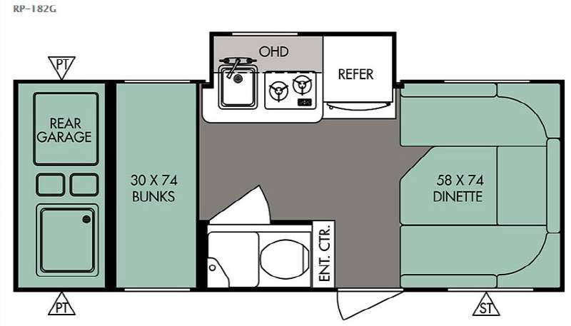 Floorplan - 2015 Forest River RV R Pod RP 182G