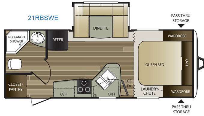 Floorplan - 2015 Keystone RV Cougar Half-Ton Series 21RBSWE