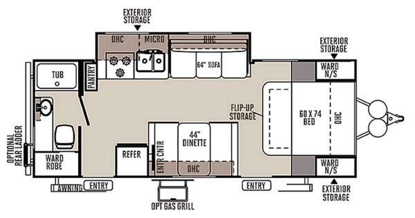 Floorplan - 2015 Forest River RV Rockwood Mini Lite 2502S