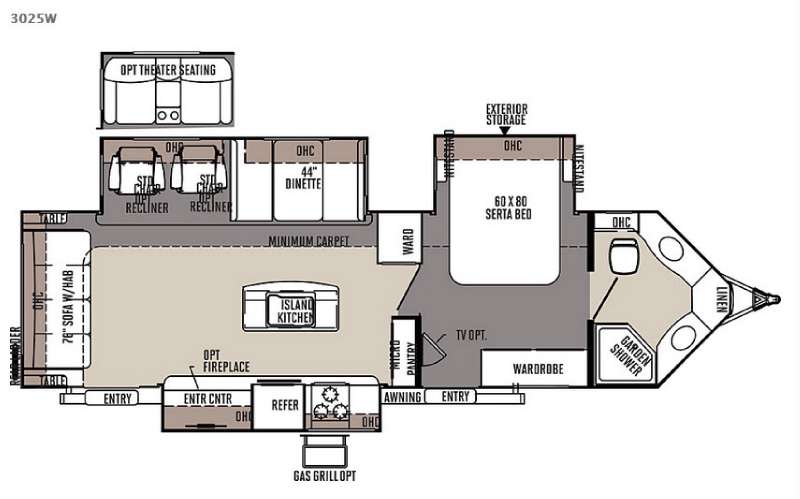 Floorplan - 2015 Forest River RV Rockwood Wind Jammer 3025W
