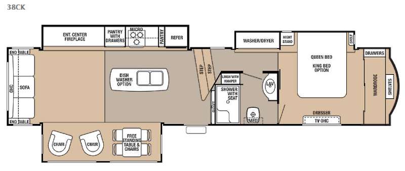 Floorplan - 2015 Forest River RV Cedar Creek 38CK