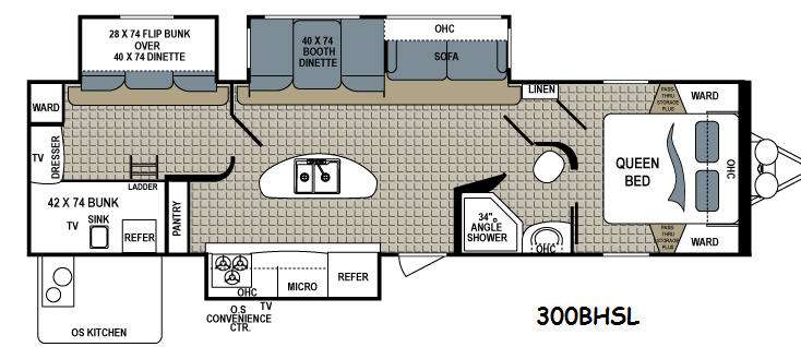Floorplan - 2015 Dutchmen RV Kodiak 300BHSL Ultimate